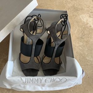 Jimmy choo block sandals grey and black. Size 40. Perfect condition includes box